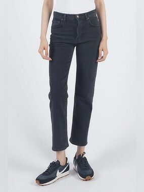 6397 The 495 Straight-Leg Italian Denim Jeans in Old Black Size 26